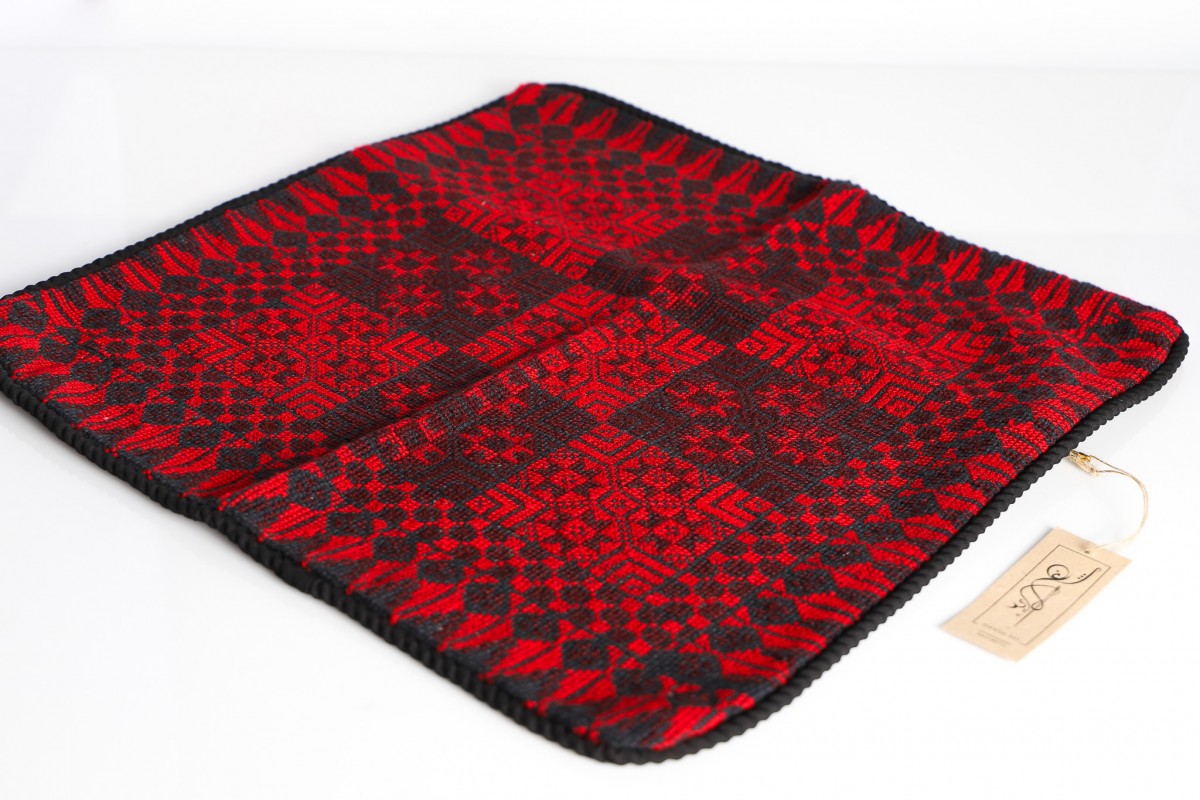 Artisan-Designed Embroidered Square Pillow - Elegant Accent Cushion