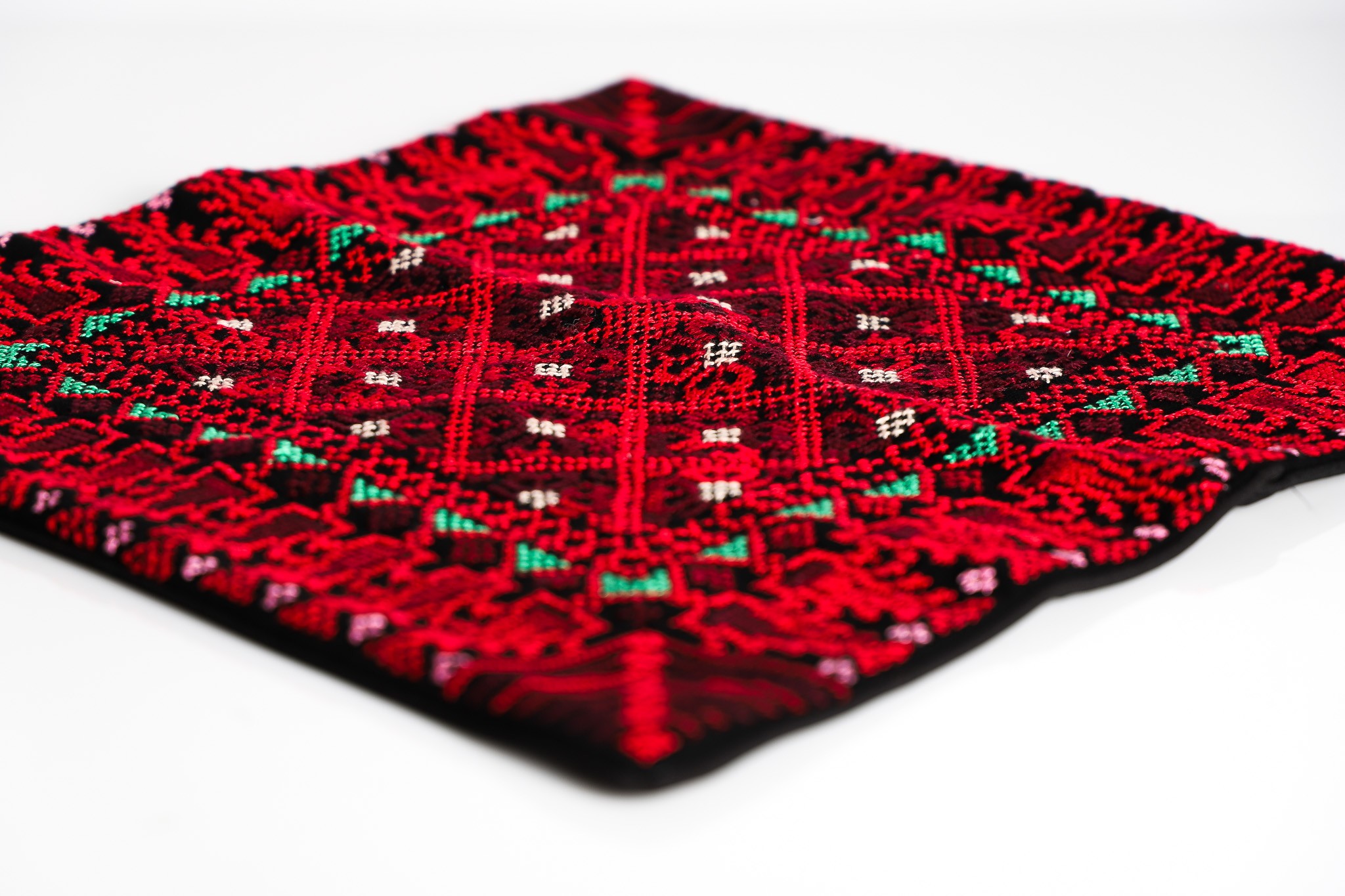 Handcrafted Palestinian Embroidered Pillow - Perfect for Living Room Decor