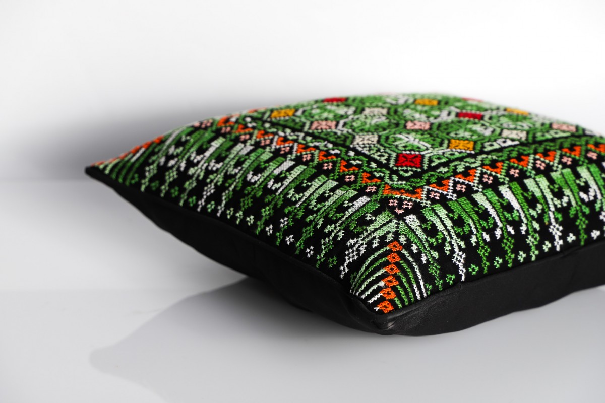 Traditional Meets Trendy: Handcrafted Embroidered Square Pillow for Every Space