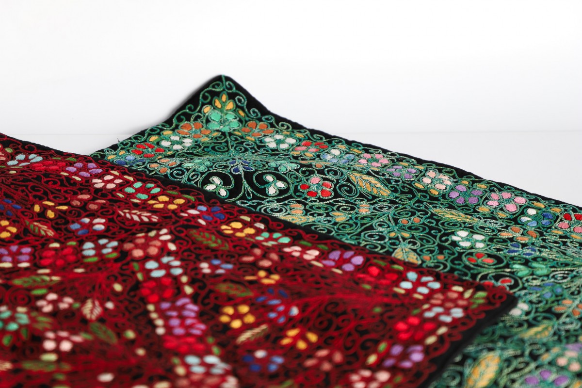 Handcrafted Embroidered Square Pillow - Vintage Home Decor Cushion