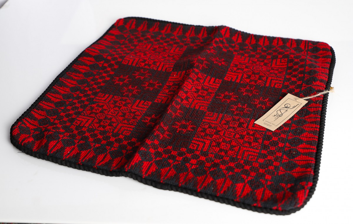 Artisan-Designed Embroidered Square Pillow - Elegant Accent Cushion