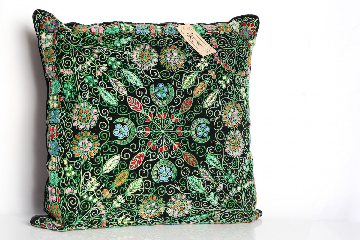 Heartbeat of the Land – A Hand-Embroidered Palestinian Cushion