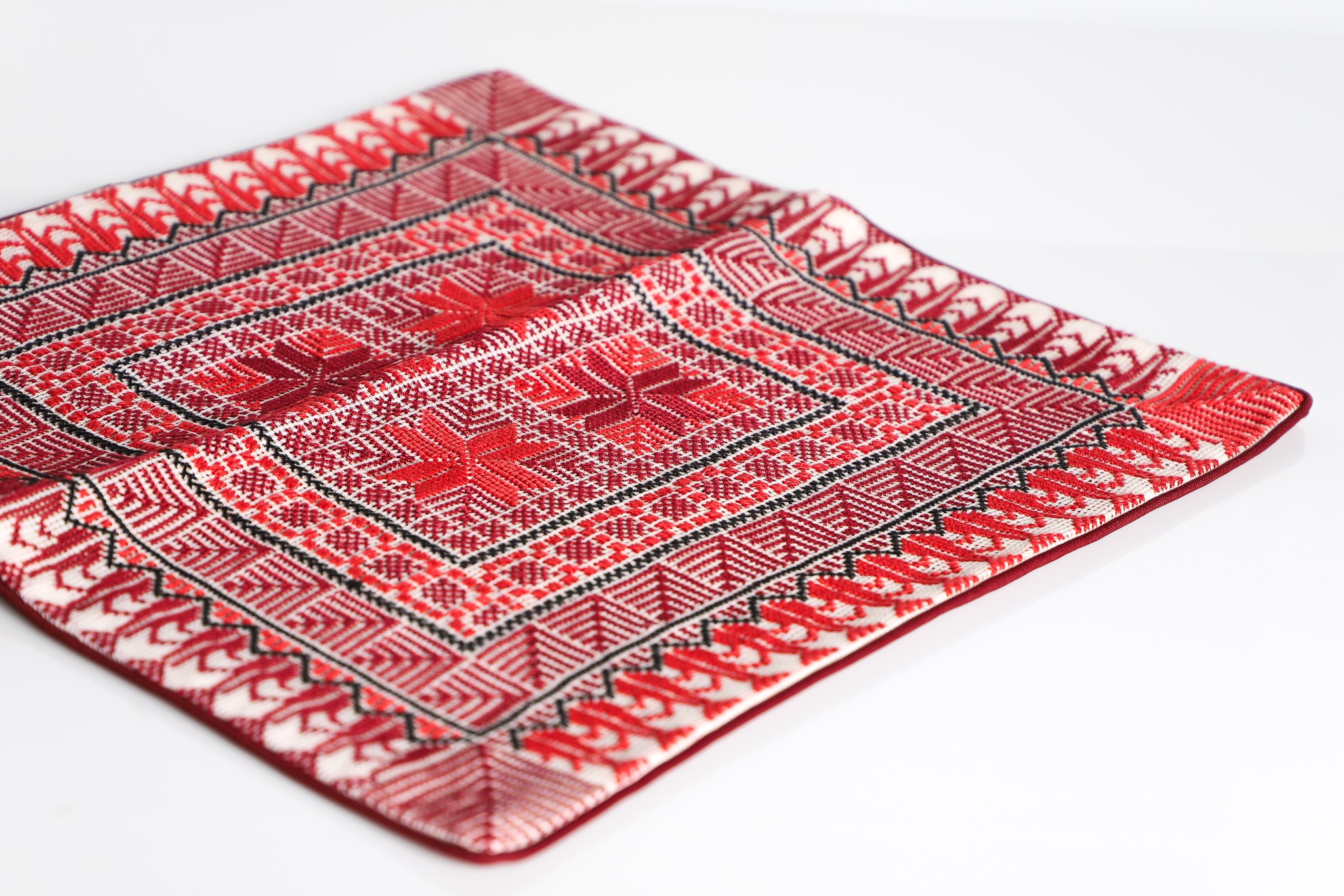 Threaded with Tradition: Handcrafted Embroidered Square Pillow