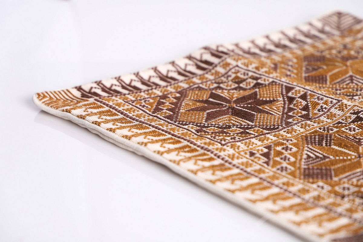 Unique Handmade Embroidered Square Pillow - Artisan Home Decor Cushion