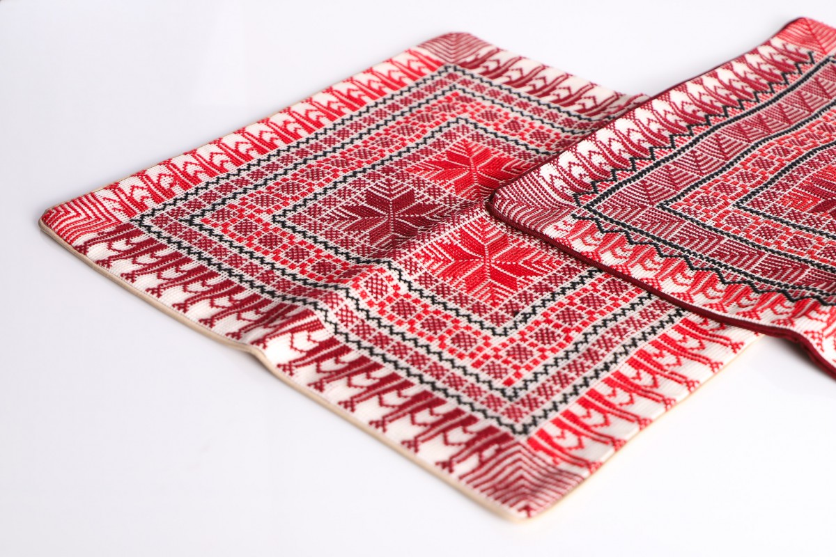 Traditional Handcrafted Embroidered Pillow - Square Accent Cushion