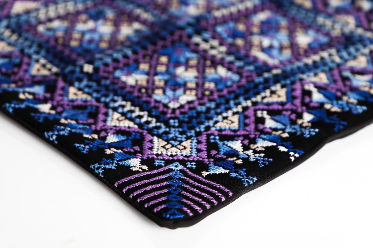 Hebron Night Sky – Hand-Embroidered Palestinian Tatreez Pillow