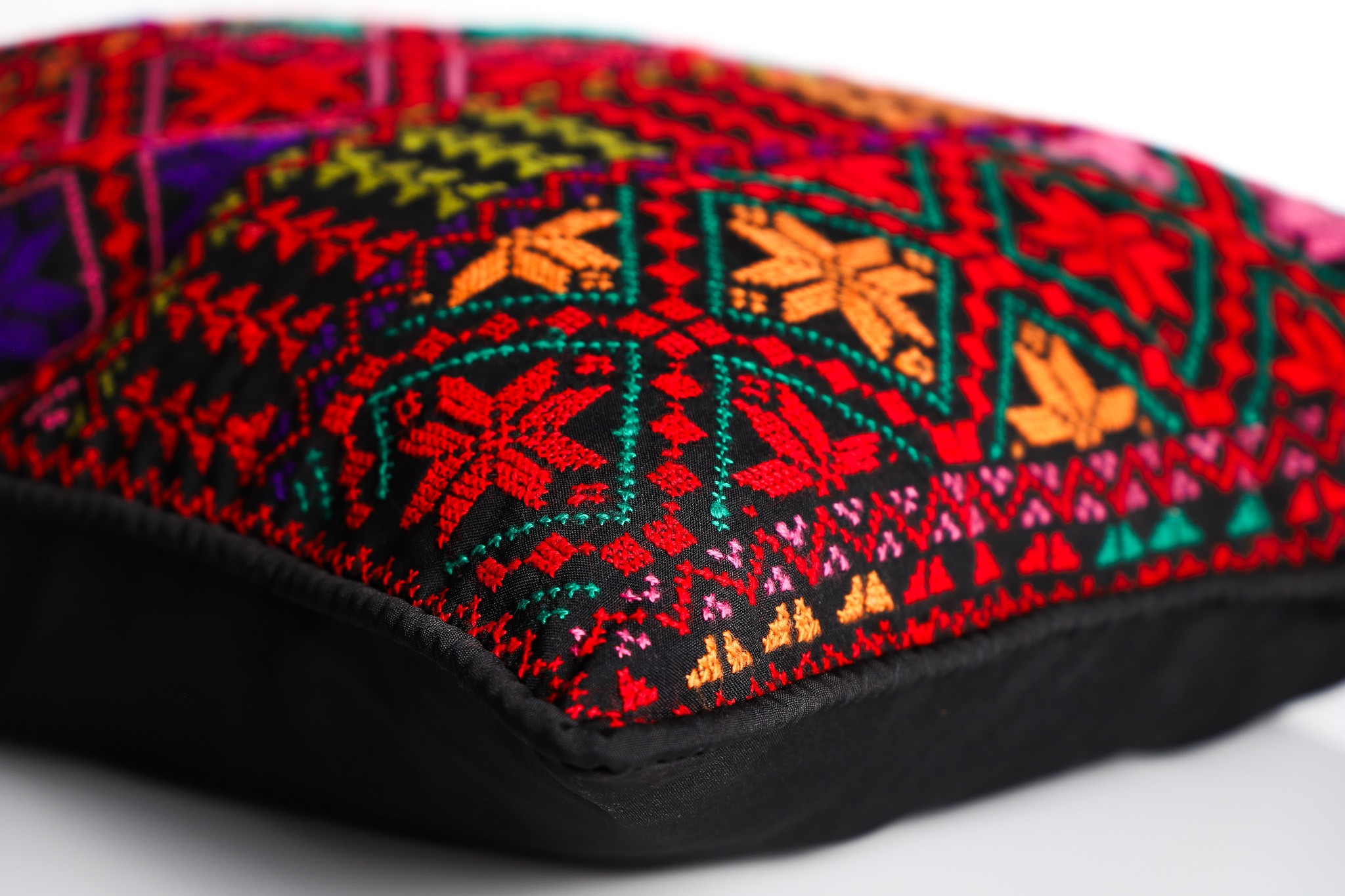 Handcrafted Embroidered Square Pillow - Traditional Design, Modern Comfort