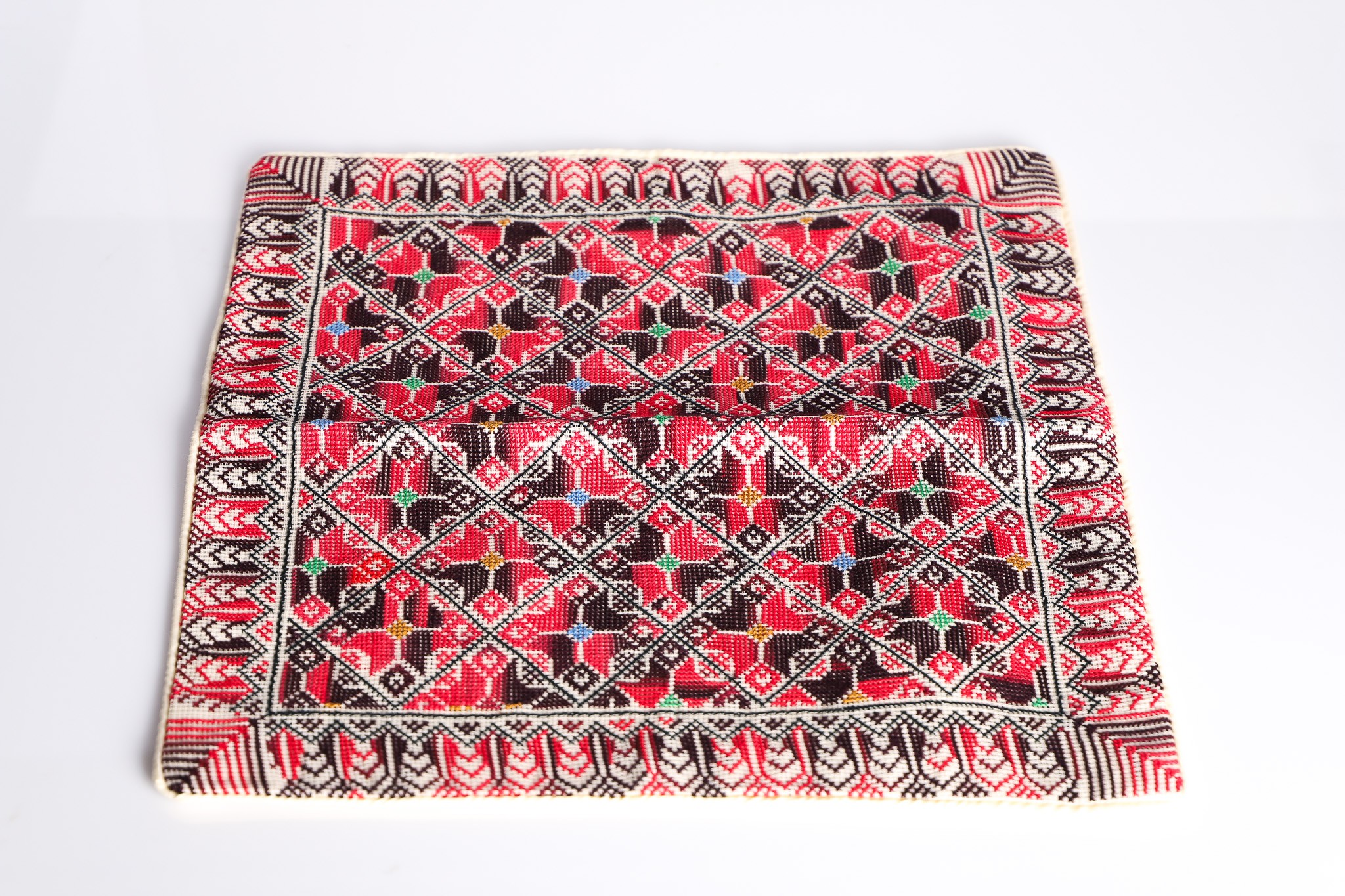 Authentic Handcrafted Embroidered Square Pillow - Perfect for Modern Interiors