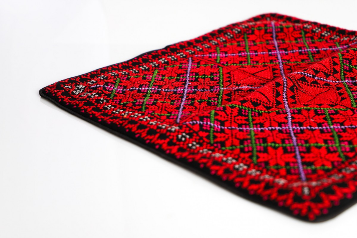 Traditional Handcrafted Embroidered Square Pillow - Unique Home Decor