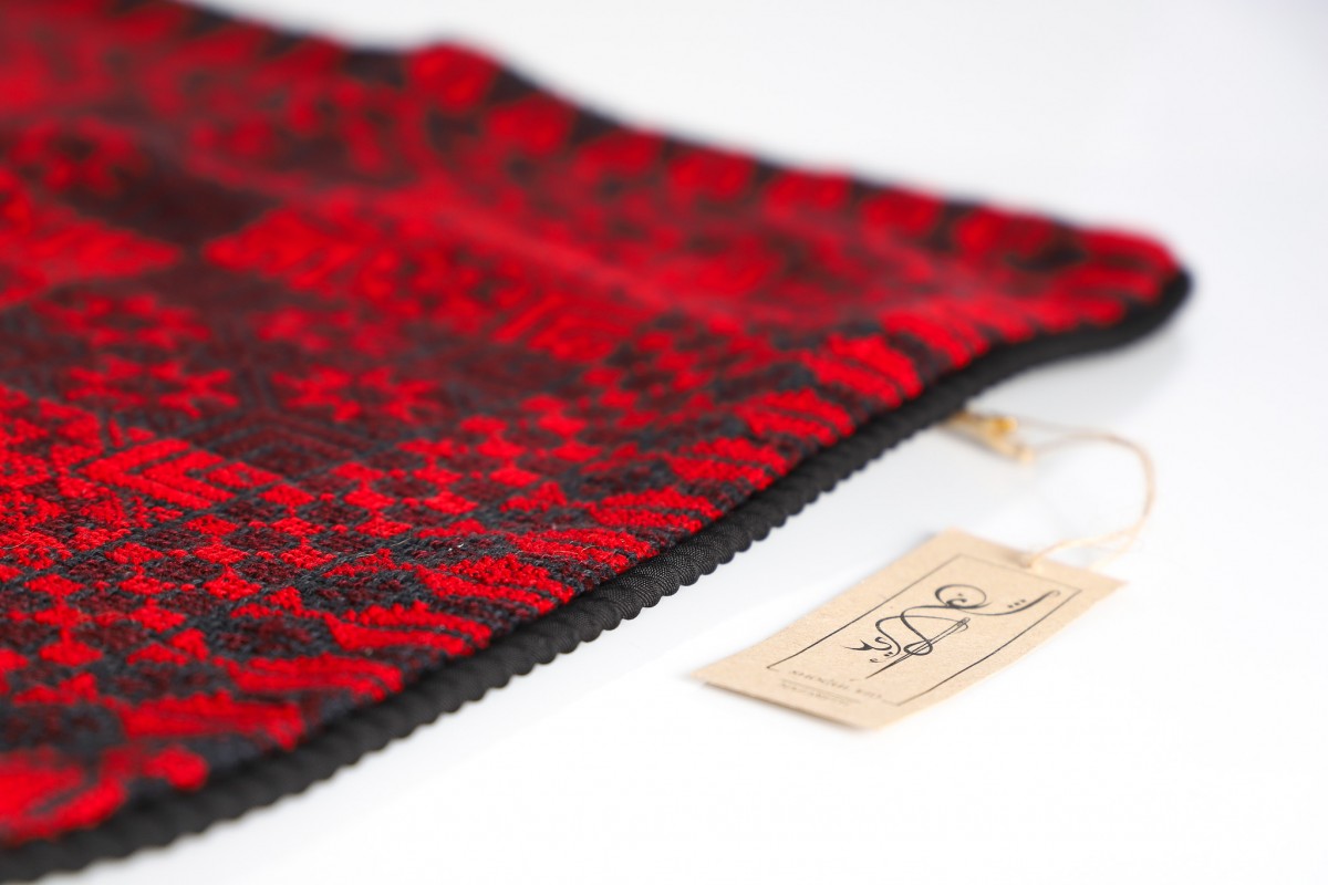 Artisan-Designed Embroidered Square Pillow - Elegant Accent Cushion