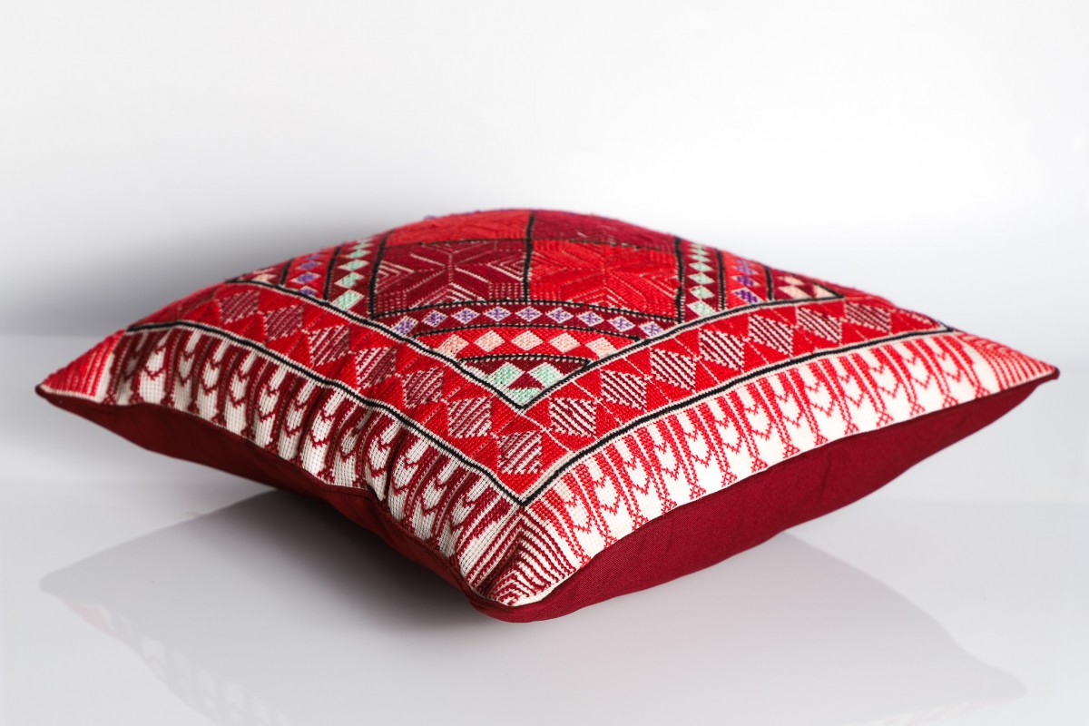 Storytelling in Stitches: Handcrafted Embroidered Square Pillow for Your Home