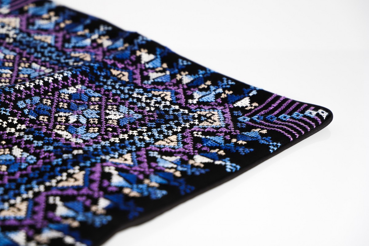 Hebron Night Sky – Hand-Embroidered Palestinian Tatreez Pillow