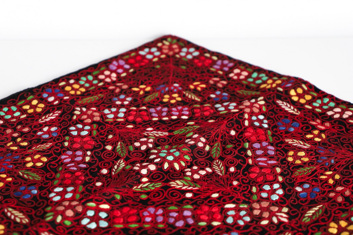 Decorative Handcrafted Embroidered Square Pillow - Authentic Home Decor