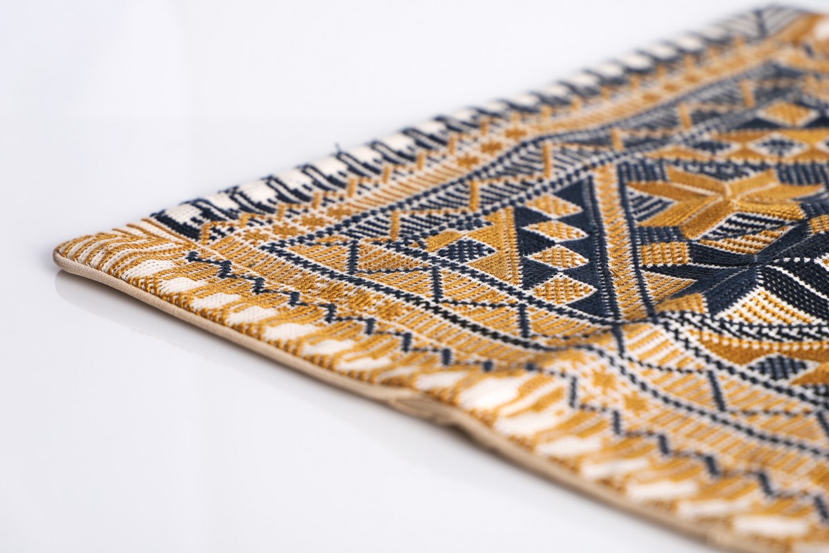 Handcrafted Embroidered Square Pillow - Bring Authentic Charm to Your Home