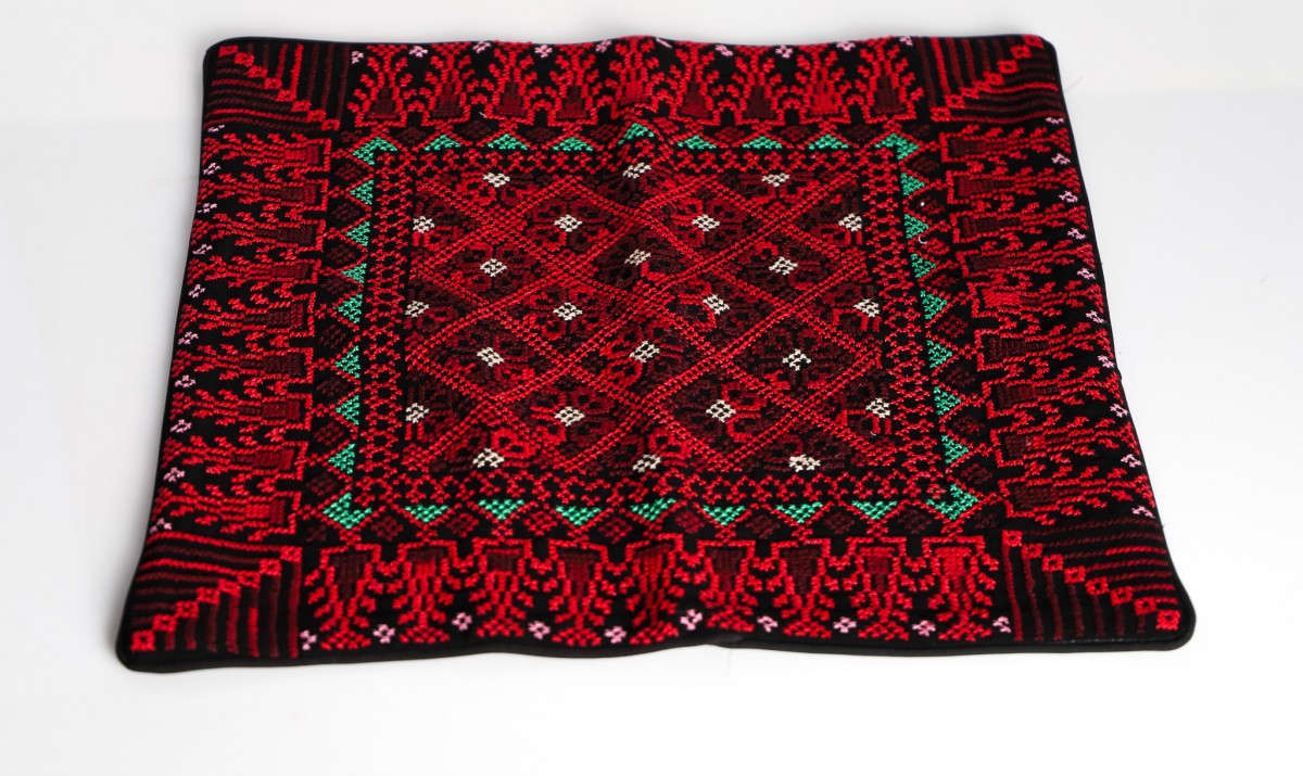 Handcrafted Palestinian Embroidered Pillow - Perfect for Living Room Decor