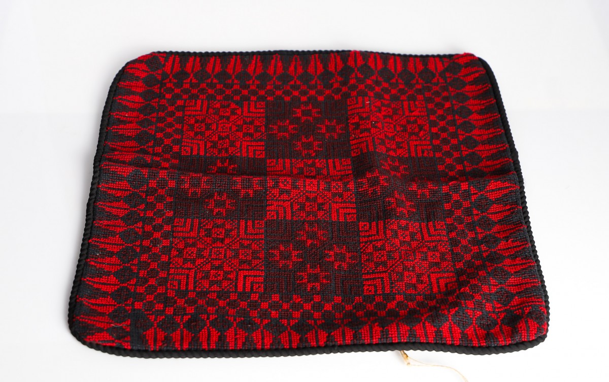 Artisan-Designed Embroidered Square Pillow - Elegant Accent Cushion