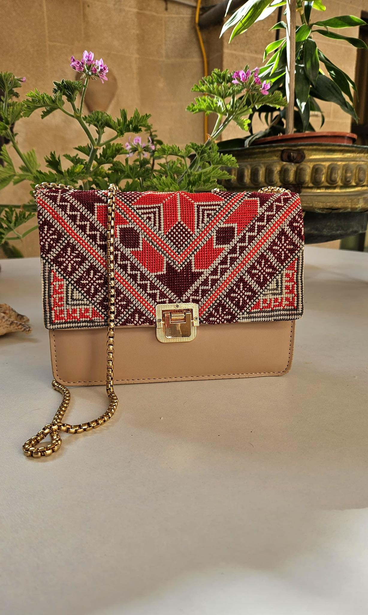 Classic Palestinian Embroidered Handbag