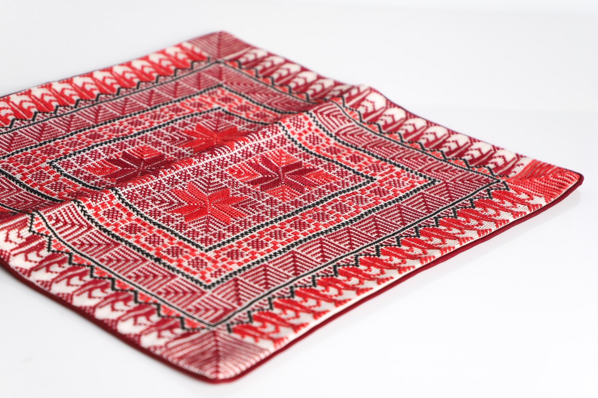 Threaded with Tradition: Handcrafted Embroidered Square Pillow