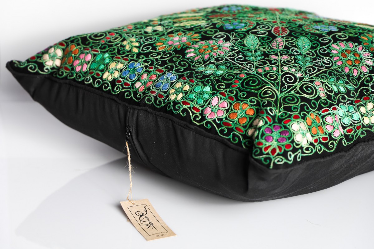 Heartbeat of the Land – A Hand-Embroidered Palestinian Cushion