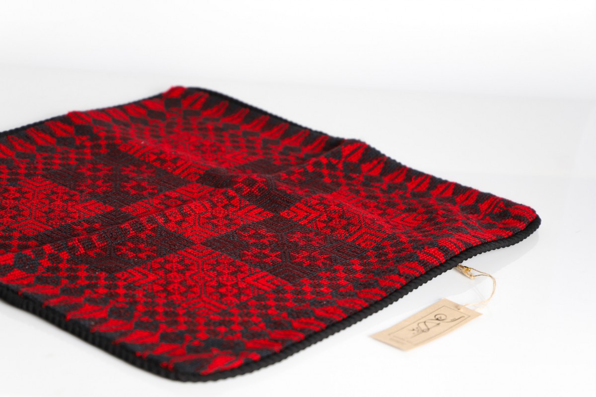 Artisan-Designed Embroidered Square Pillow - Elegant Accent Cushion