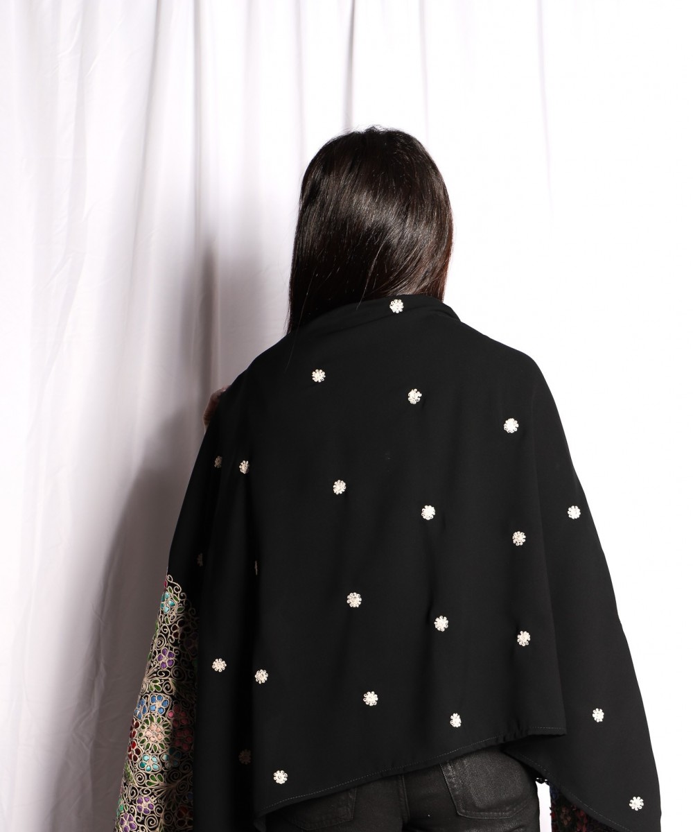 Traditional Hand-Embroidered Shawl from Bethlehem, featuring the rare and intricate “Bethlehem Stitch”