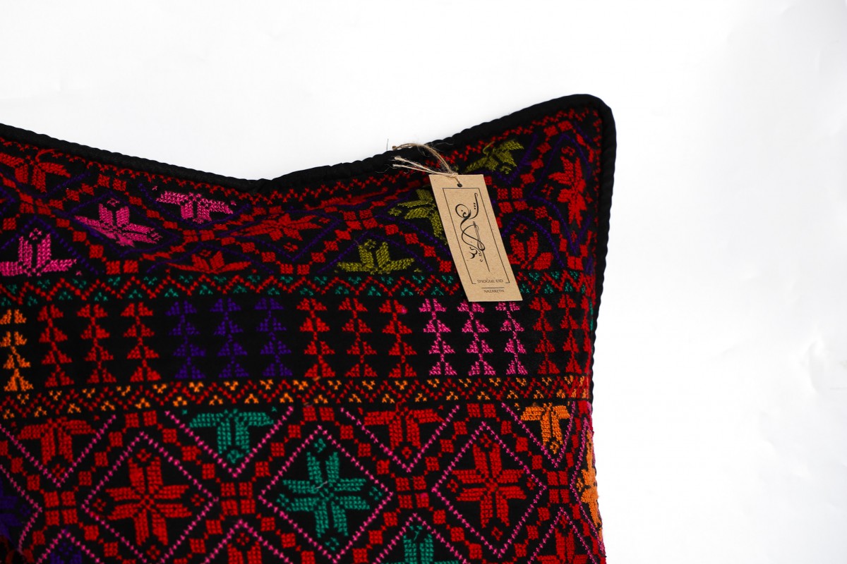 Handcrafted Embroidered Square Pillow - Traditional Design, Modern Comfort