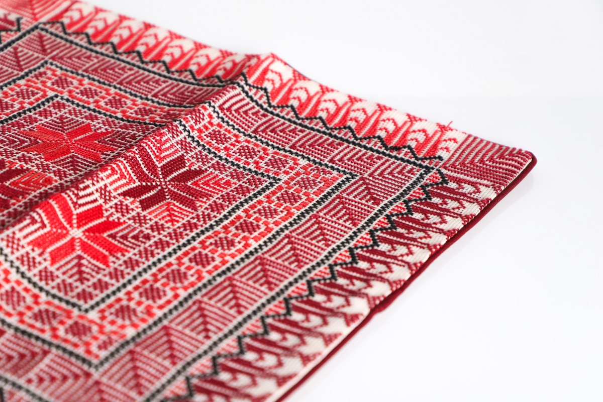 Traditional Handcrafted Embroidered Pillow - Square Accent Cushion