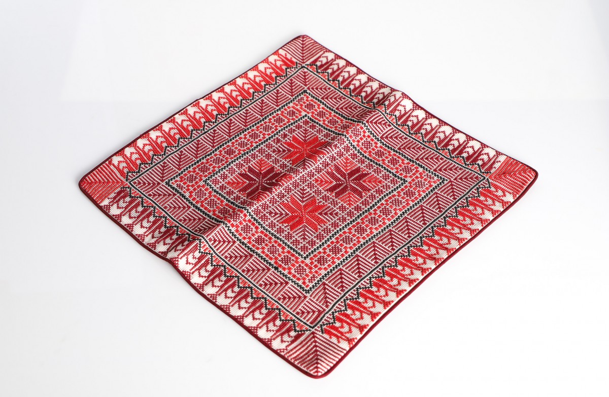 Threaded with Tradition: Handcrafted Embroidered Square Pillow