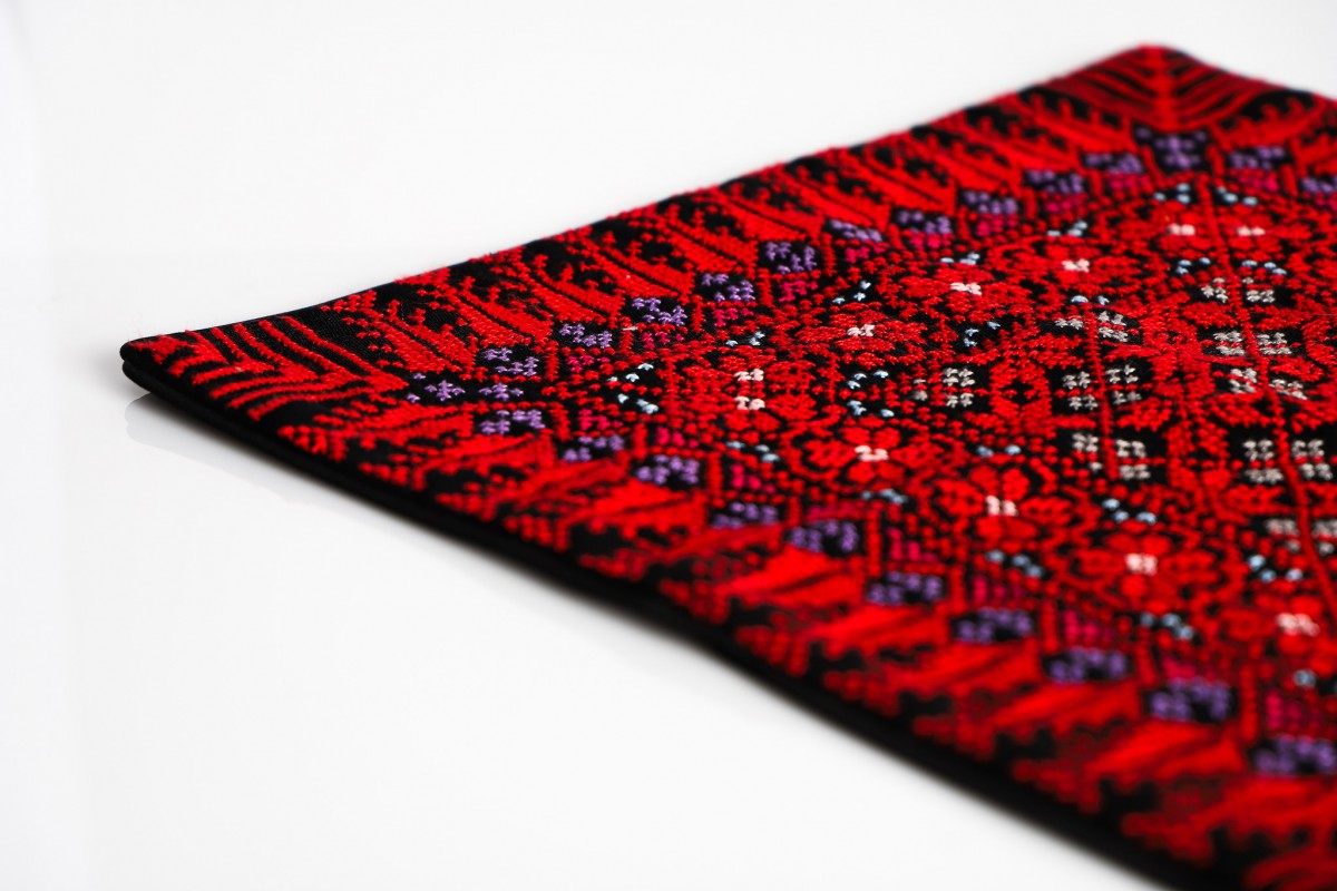 Authentic Hand-Embroidered Square Pillow - Beautiful Decorative Cushion