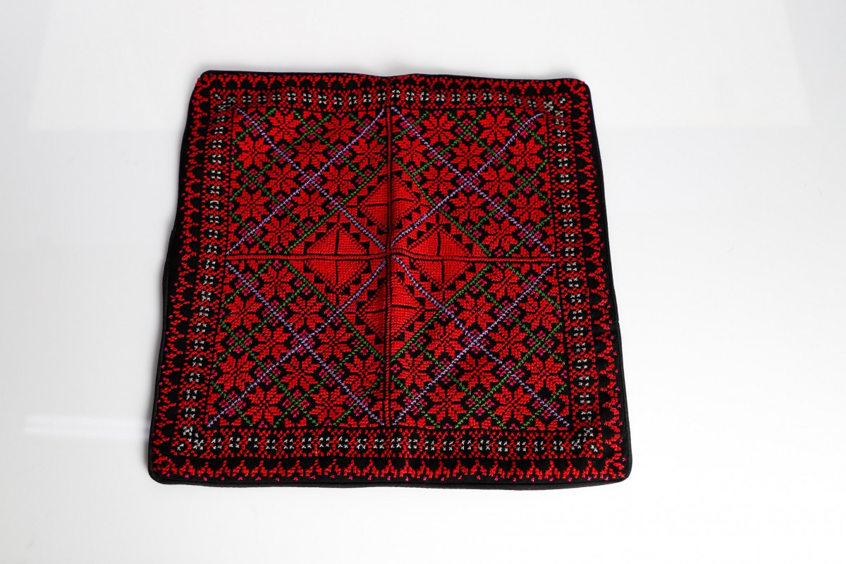 Traditional Handcrafted Embroidered Square Pillow - Unique Home Decor