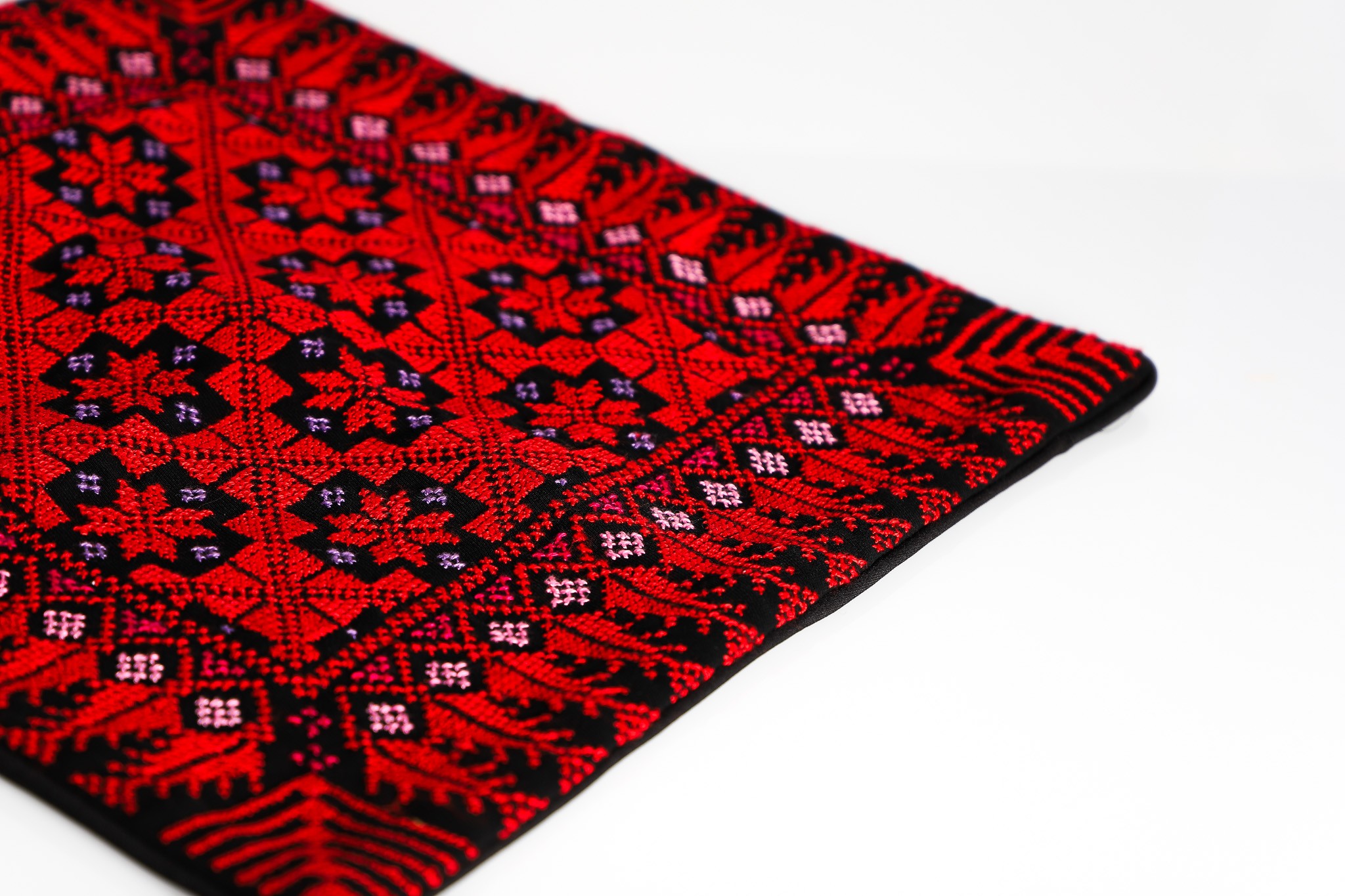 Handcrafted Embroidered Square Pillow - Elegant Home Decor Accent