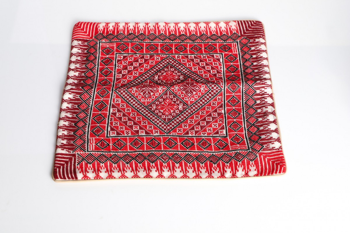 Handcrafted Embroidered Square Pillow - Timeless Design for Modern Homes