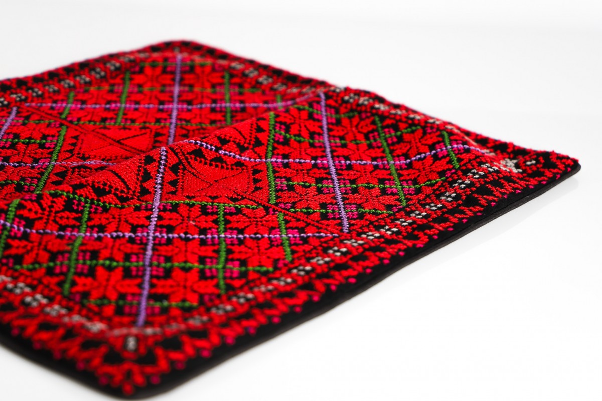 Traditional Handcrafted Embroidered Square Pillow - Unique Home Decor