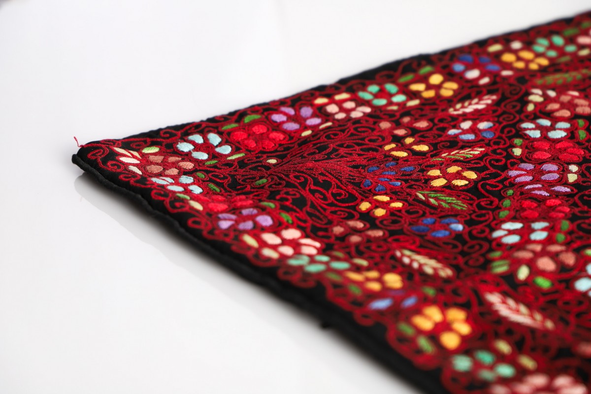 Decorative Handcrafted Embroidered Square Pillow - Authentic Home Decor