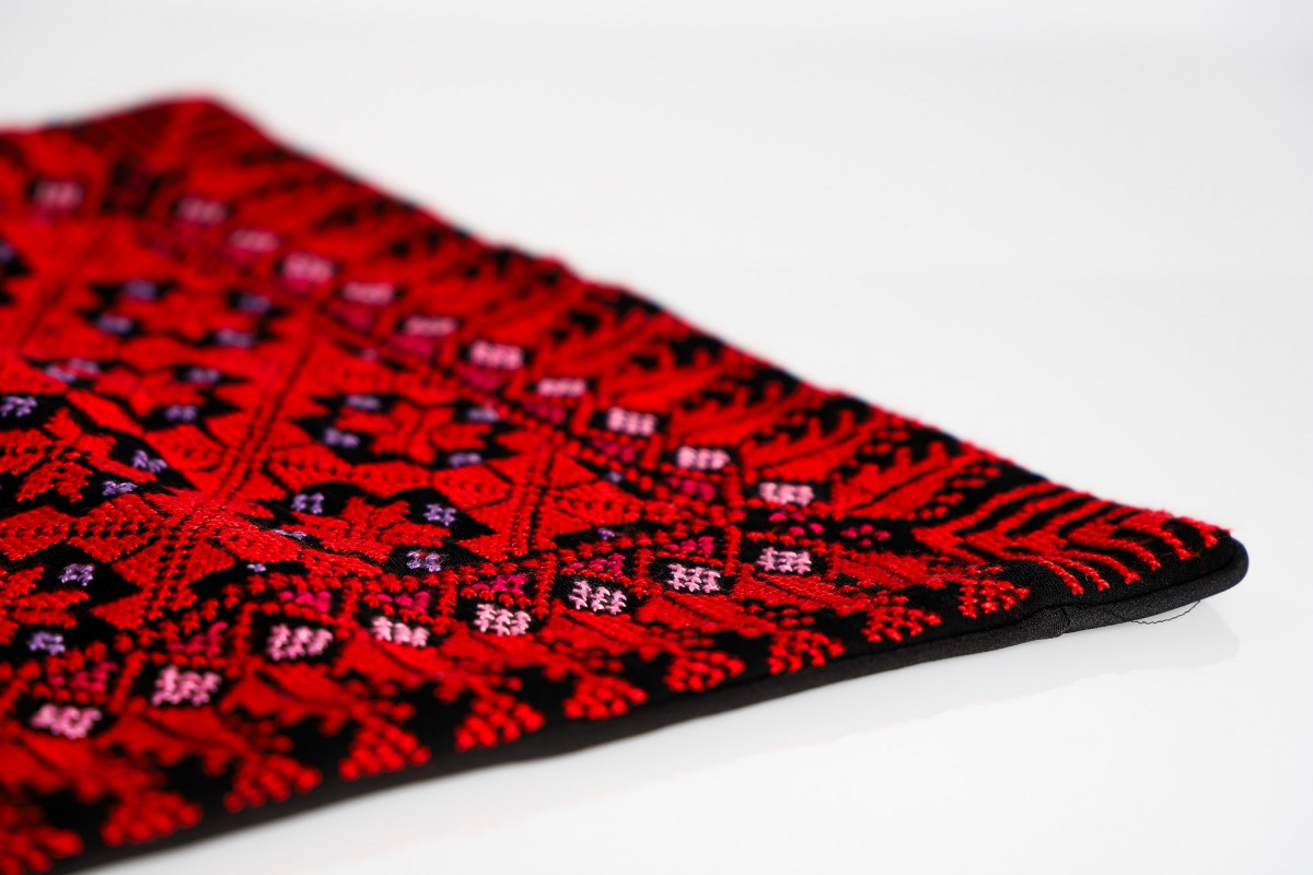 Handcrafted Embroidered Square Pillow - Elegant Home Decor Accent