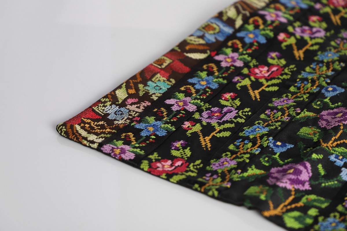 Unique Handcrafted Floral Embroidery Pillow - Square Accent Cushion