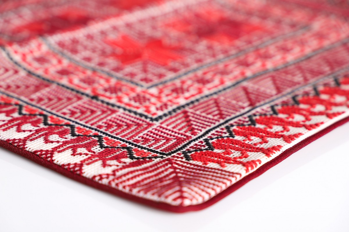 Threaded with Tradition: Handcrafted Embroidered Square Pillow