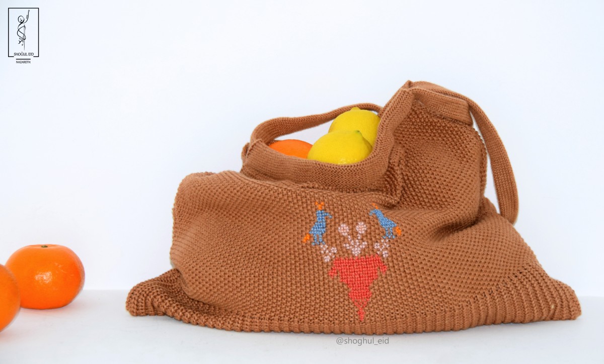 Brown Cotton Shopping Bag