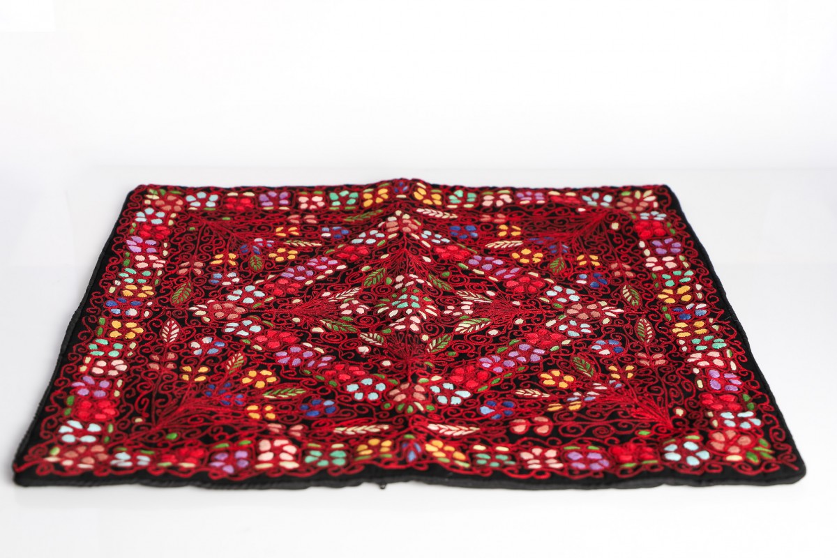 Decorative Handcrafted Embroidered Square Pillow - Authentic Home Decor