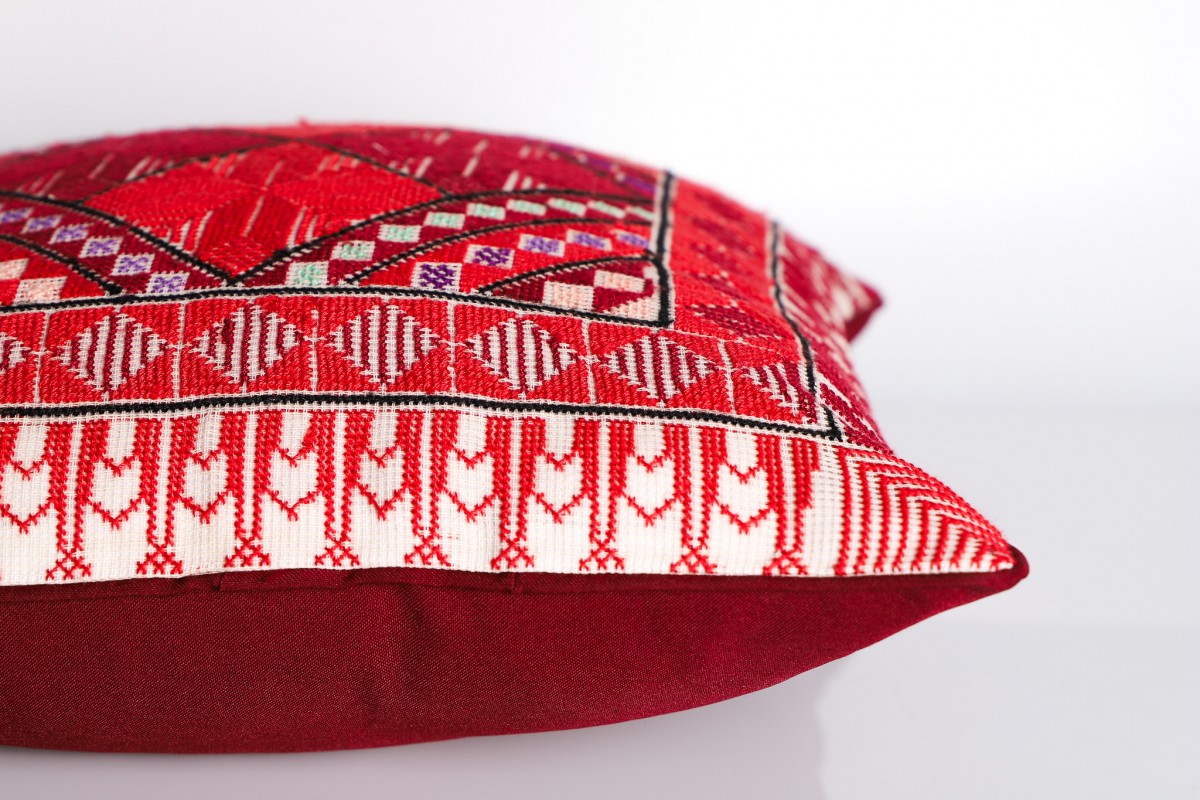 Storytelling in Stitches: Handcrafted Embroidered Square Pillow for Your Home